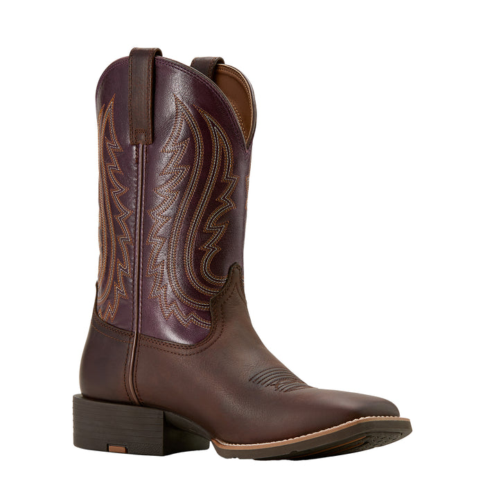 Ariat Mens Sport Big Country Barely Brown 11In Perfect Purple Top Cowboy Boots