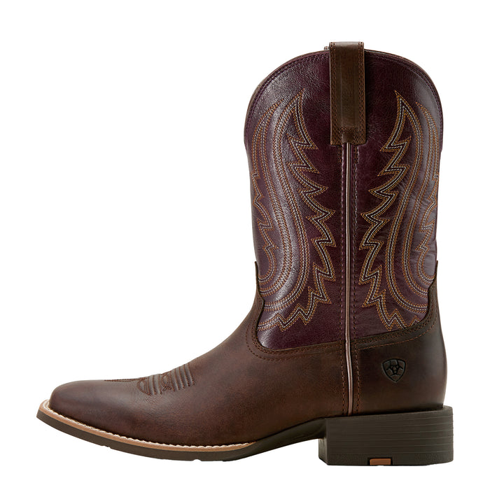 Ariat Mens Sport Big Country Barely Brown 11In Perfect Purple Top Cowboy Boots