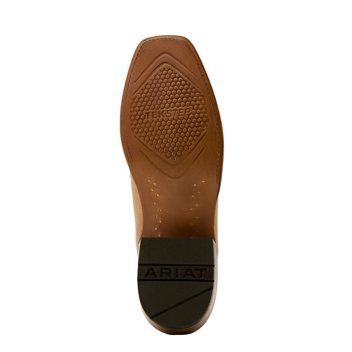 Ariat Men`s Futurity Showman Flaxen Tan 13In Eduring Chocolate Top Boot
