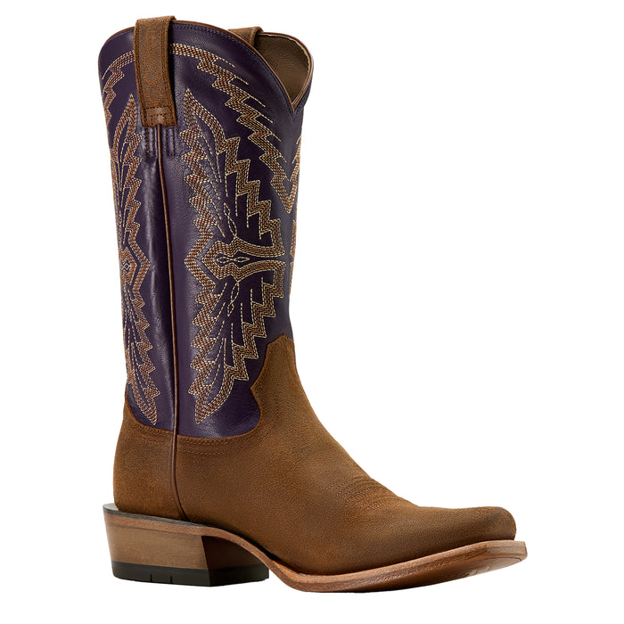 Ariat Mens Futurity Showman Foothill Brown Roughout 13In Violet Top Cowboy Boot