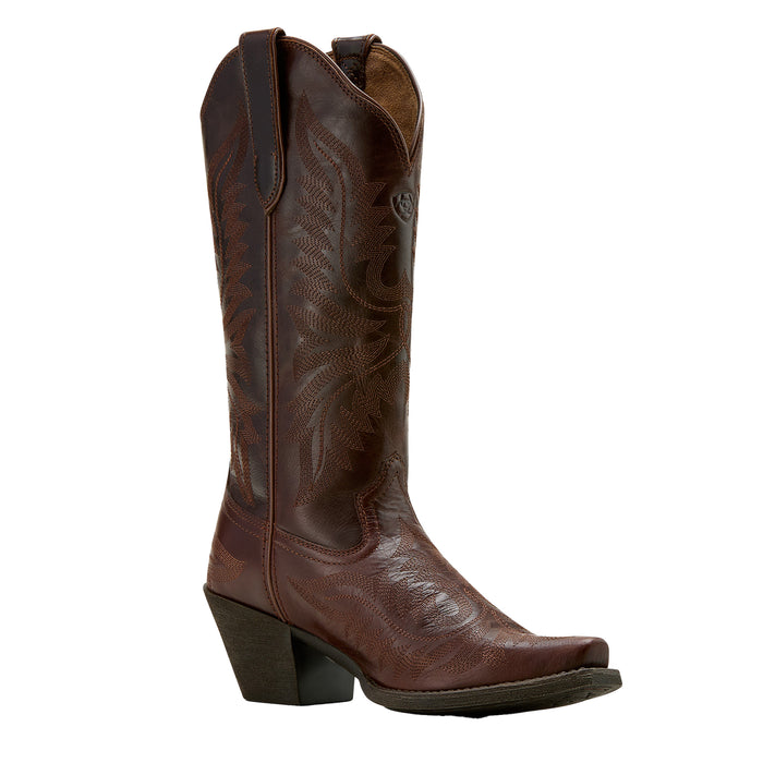 Ariat Womens Round Up Collins Brown Embroidered Vamp 13In Brown Embroidered Top Cowgirl Boots