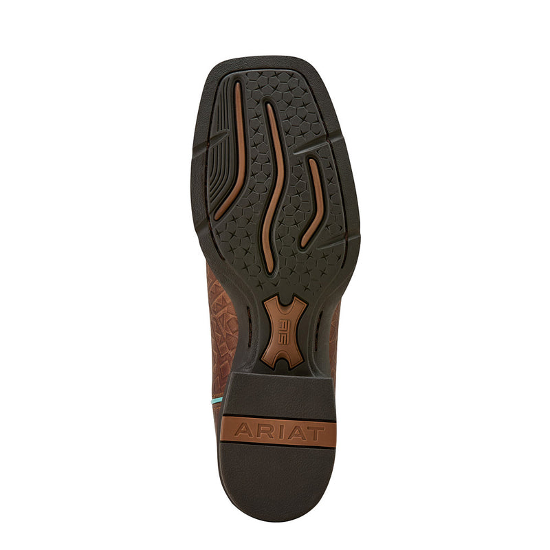 Ariat Women's Round Up StretchFit Tan Southwest Emboss Square Toe Boot