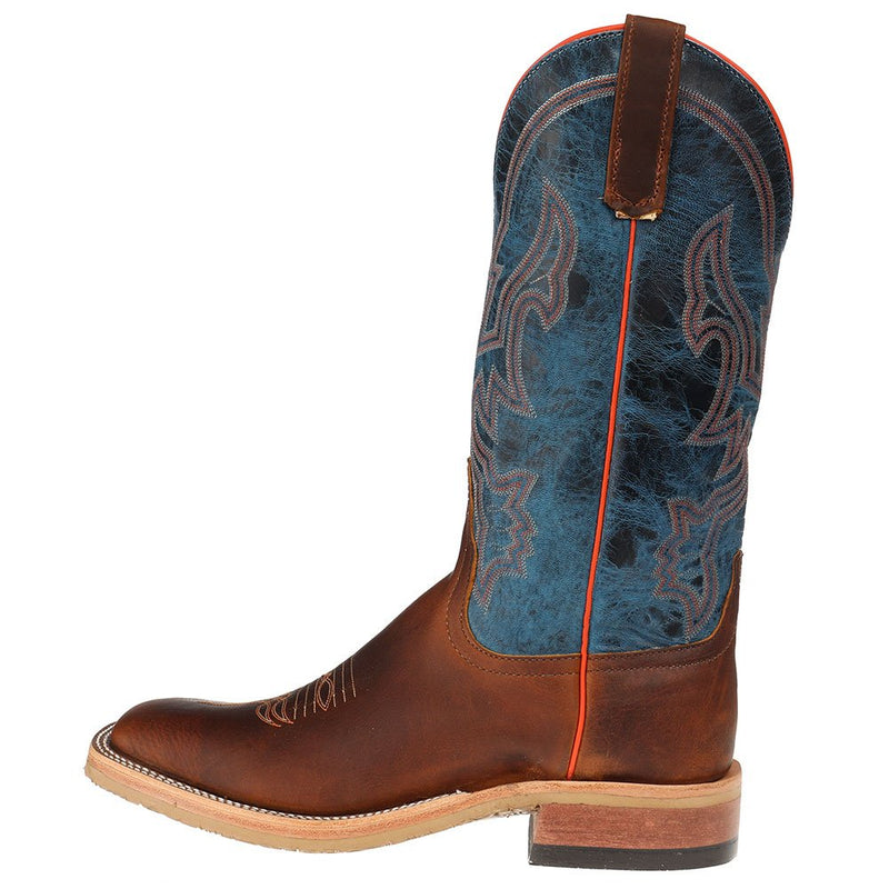 Anderson Bean Men's Crazy Horse Leather Briar Vamp 13in. Blue Danube Top