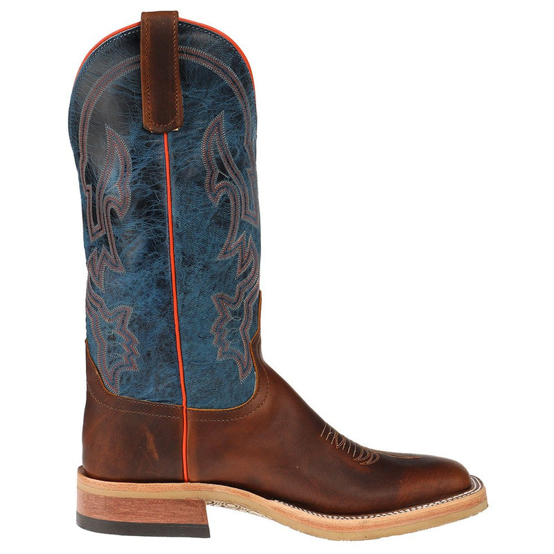 Anderson Bean Men's Crazy Horse Leather Briar Vamp 13in. Blue Danube Top