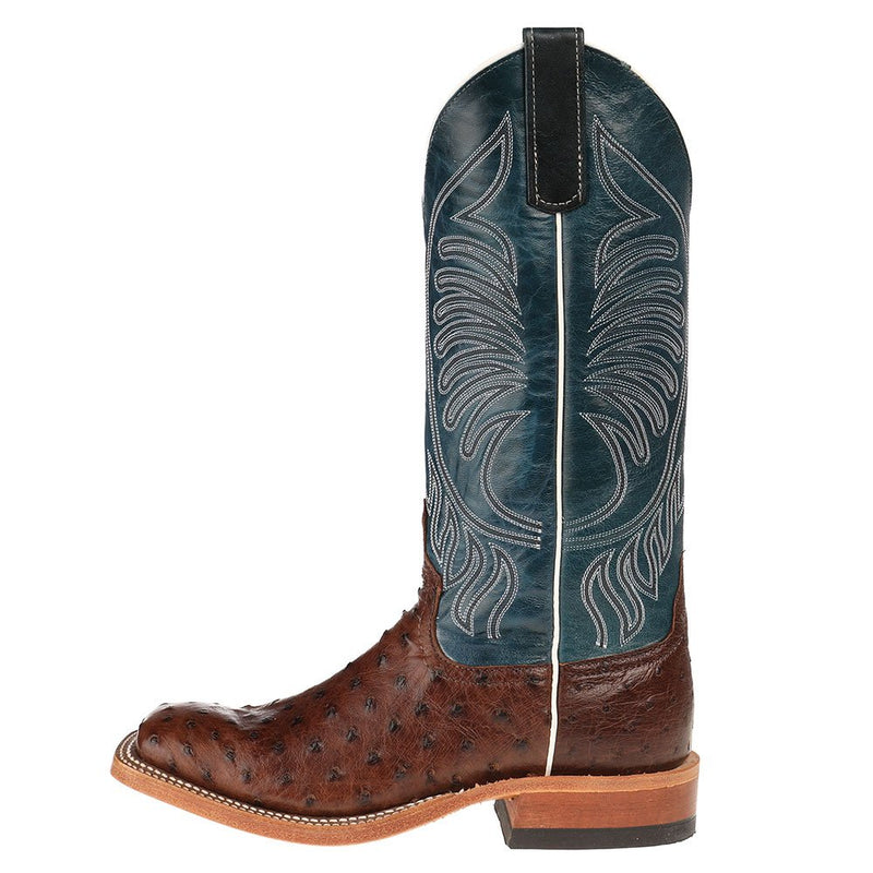 Anderson Bean Men's Kango Tobac Mad Dog Full Quill Ostrich Cowboy Boot