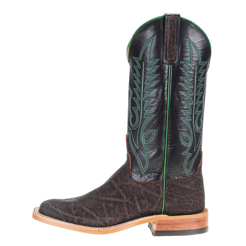 Anderson Bean Men's Bark Vintage Elephant 13in. Black Glove Top Square Toe Boots