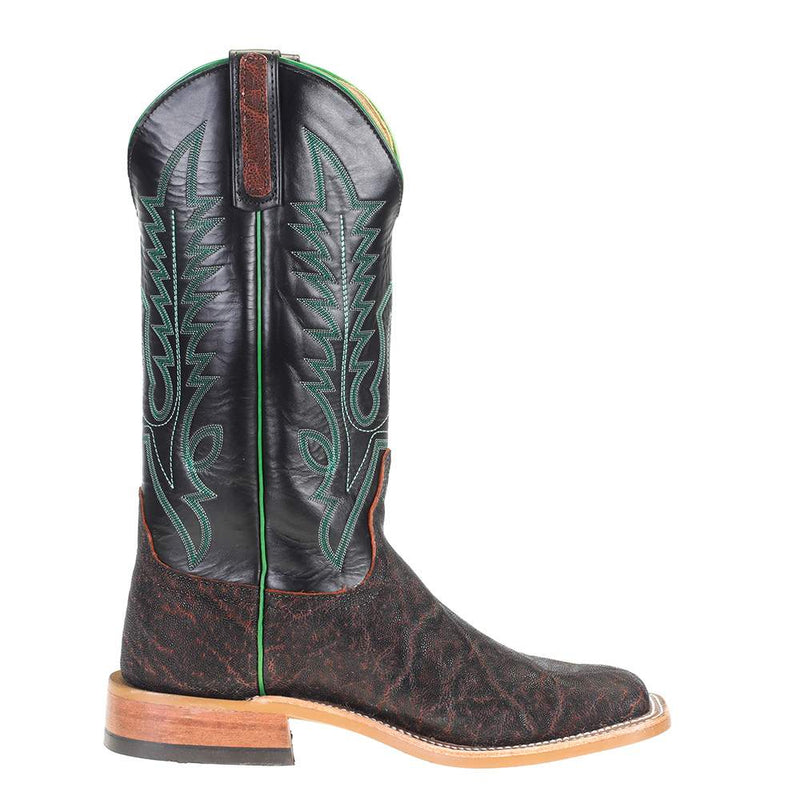Anderson Bean Men's Bark Vintage Elephant 13in. Black Glove Top Square Toe Boots