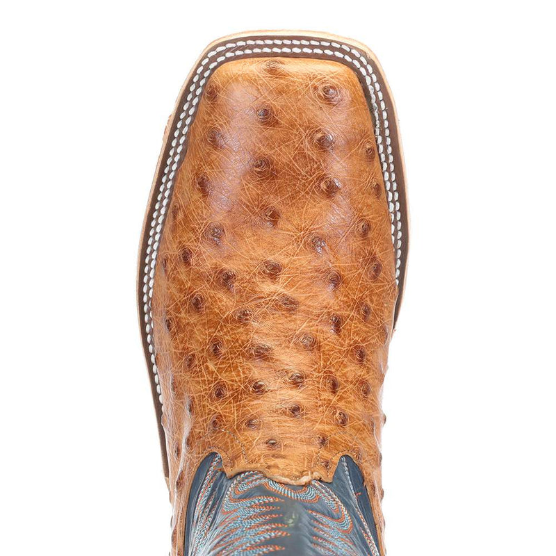 Anderson Bean Mens Brandy Bruchiato Full Quill Ostrich 13in Burnished Navy Calf Top Boots