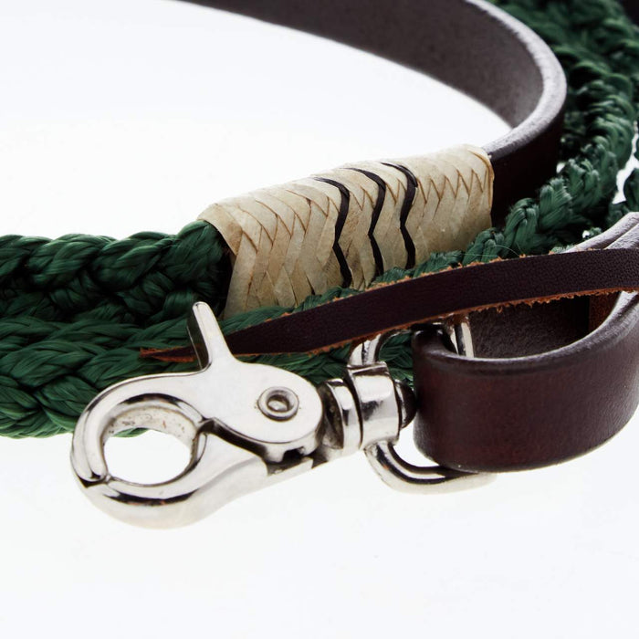 Cashel Company Adjustable Leather and Braided Rope Reins with Rawhide Accents