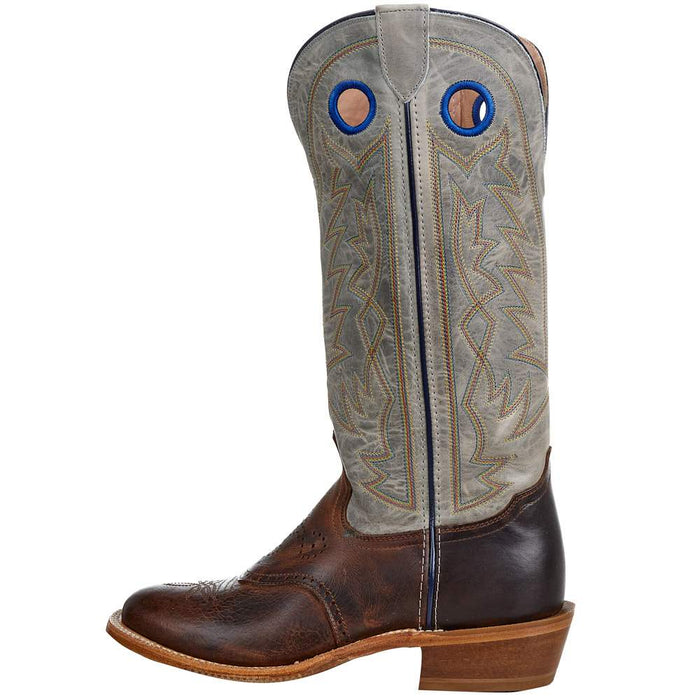 Tony Lama Men's Stout Brown Henley 15in Grey Top Shaft Buckaroo Cowboy Boots