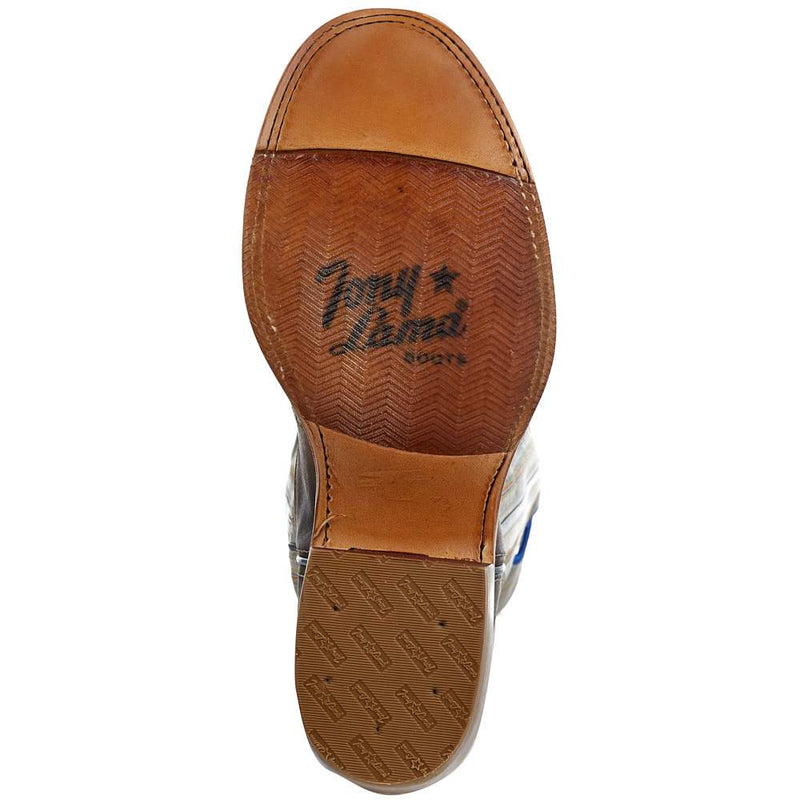 Tony Lama Men's Stout Brown Henley 15in Grey Top Shaft Buckaroo Cowboy Boots