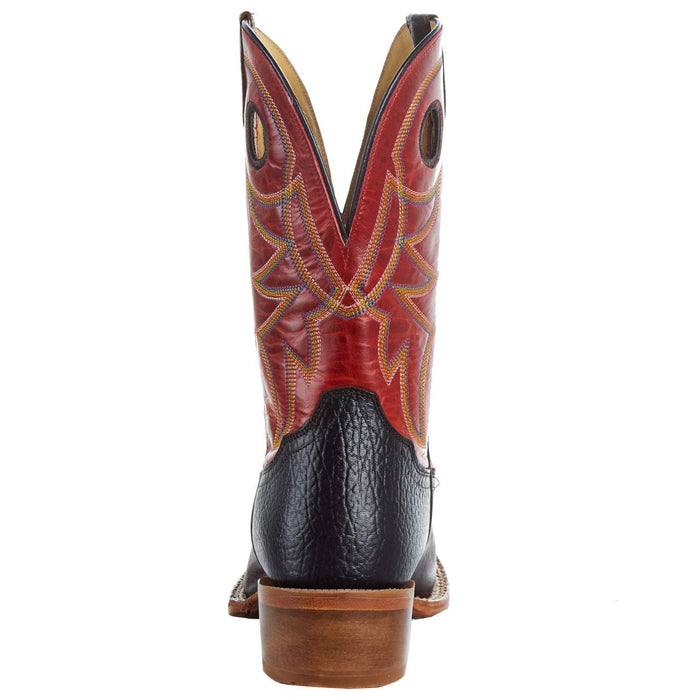 Tony Lama Men`s Arena Ronan Chocolate 11in. Crimson Cowhide Top Square Toe Boot