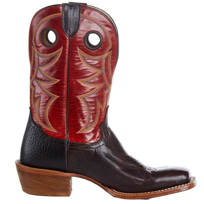 Tony Lama Men`s Arena Ronan Chocolate 11in. Crimson Cowhide Top Square Toe Boot