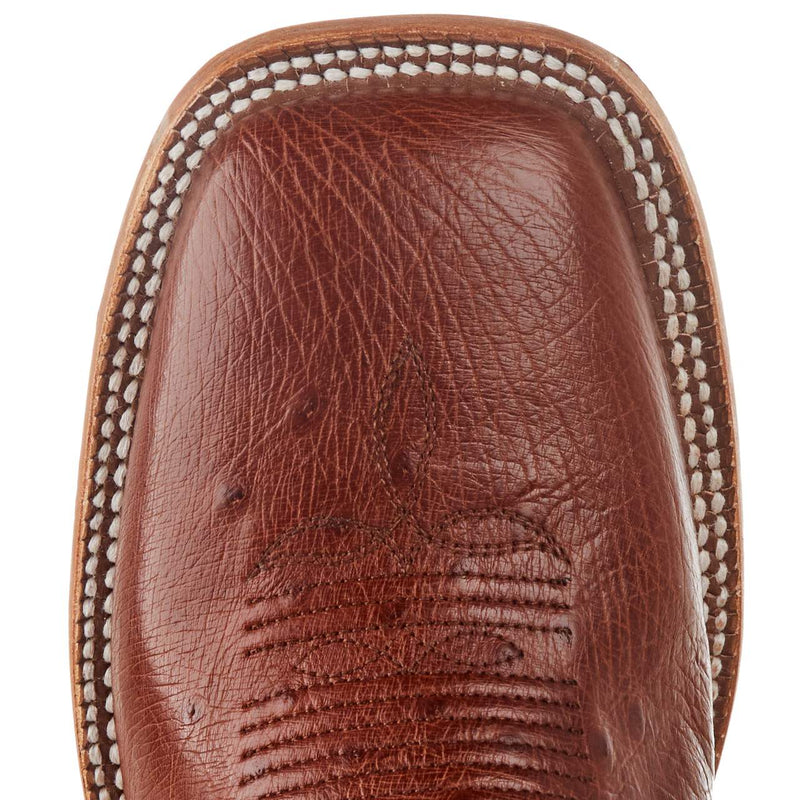 Tony Lama Men`s Brandy Smooth Ostrich 11in. Navy Goat Top Boot