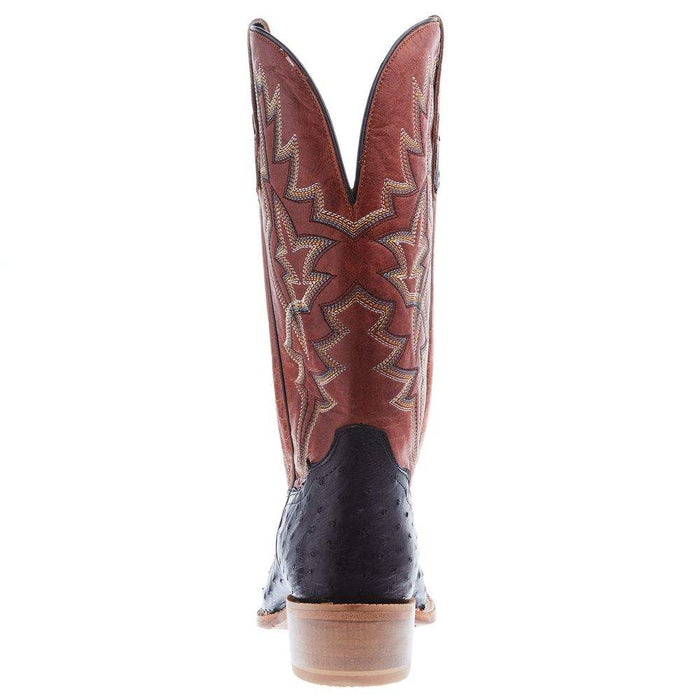 Tony Lama Men's Arena Rylen Black Full Quill Ostrich 13in Cognac Top
