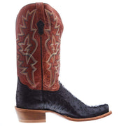 Tony Lama Men's Arena Rylen Black Full Quill Ostrich 13in Cognac Top