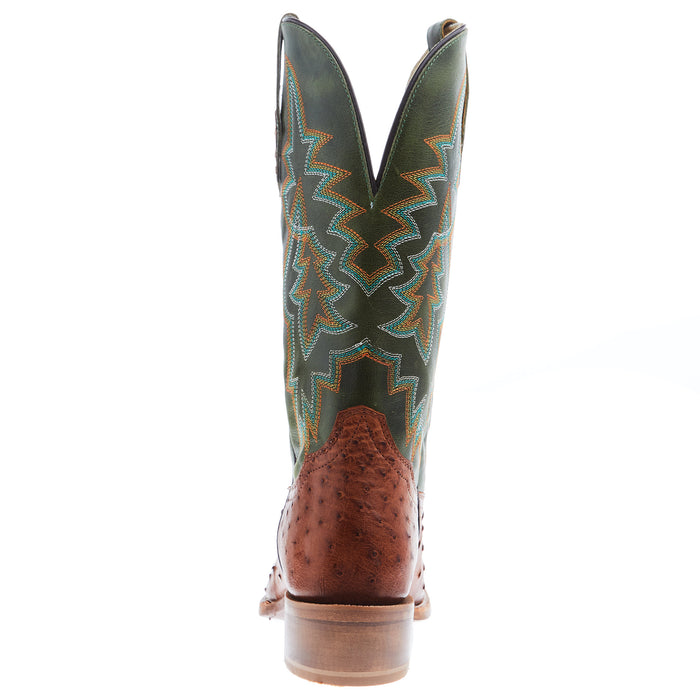 Tony Lama Men's Arena Rylen Brandy Full Quill Ostrich 13in Green Top