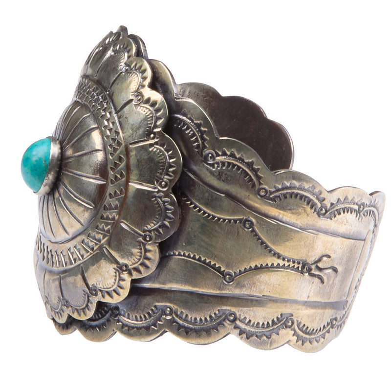 Barbosa Creations Turquoise Stamped Oval Cuff