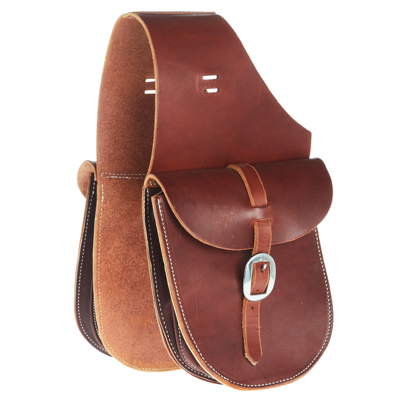 NRS TACK Chestnut Leather Saddle Bag