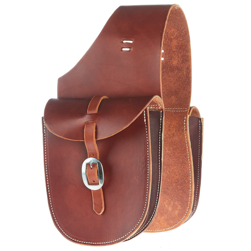 NRS TACK Chestnut Leather Saddle Bag