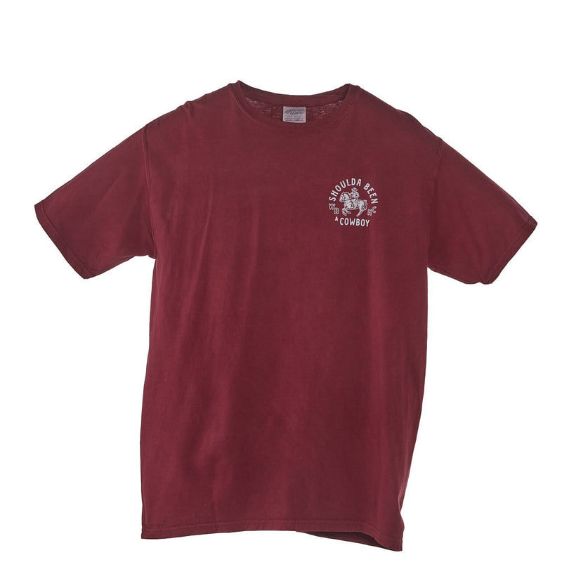 Whiskey Bent Hat Co Crimson Shoulda Been A Cowboy Tee Shirt