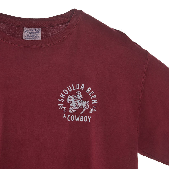 Whiskey Bent Hat Co Crimson Shoulda Been A Cowboy Tee Shirt