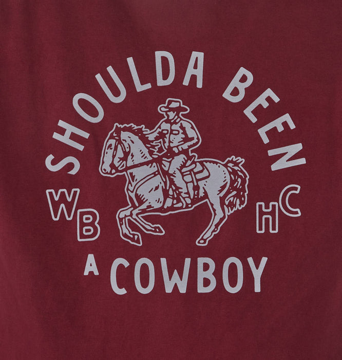 Whiskey Bent Hat Co Crimson Shoulda Been A Cowboy Tee Shirt