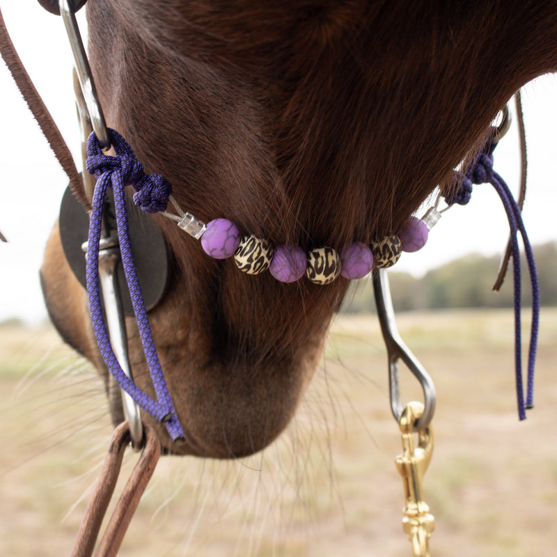 NRS Purple Crackle Leopard Silicone Beaded Curb Strap
