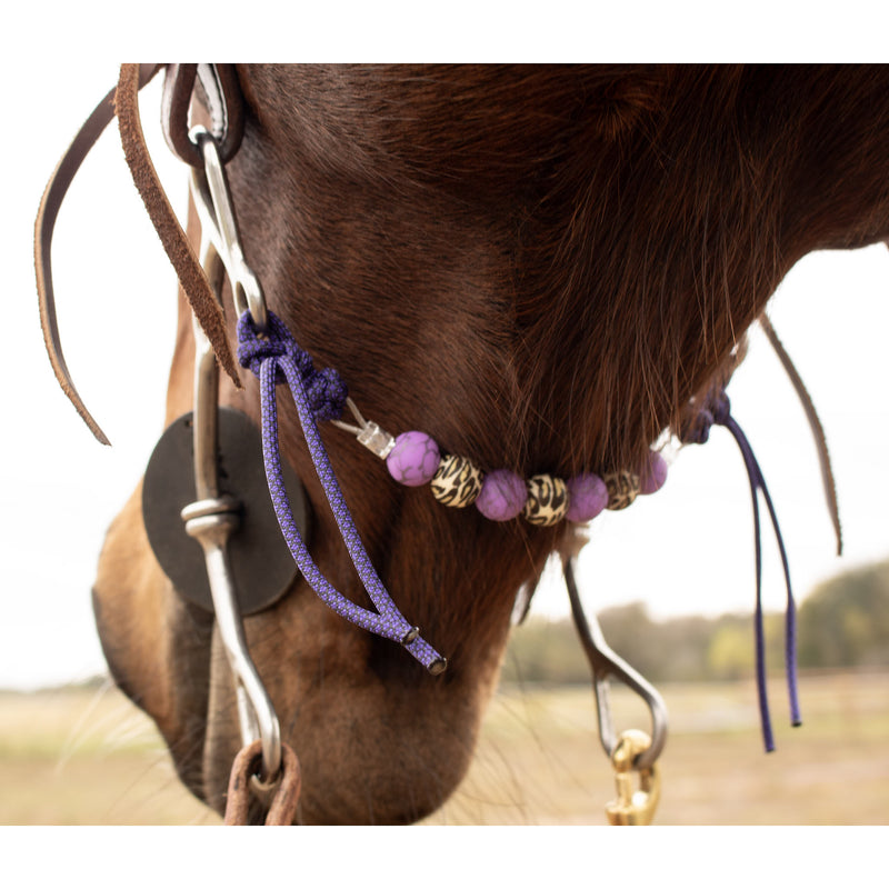 NRS Purple Crackle Leopard Silicone Beaded Curb Strap
