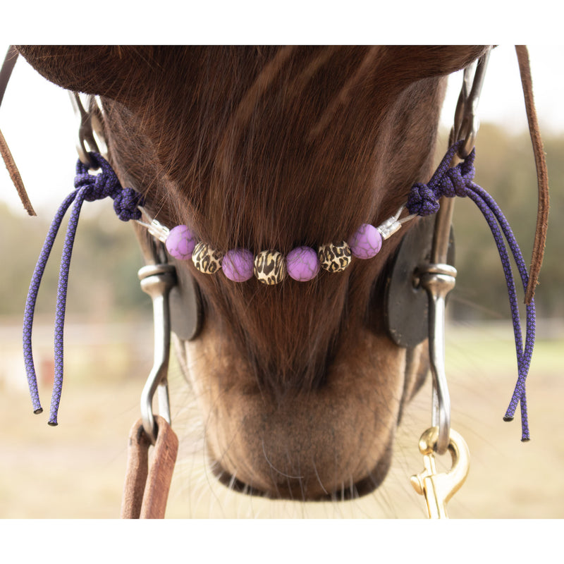 NRS Purple Crackle Leopard Silicone Beaded Curb Strap