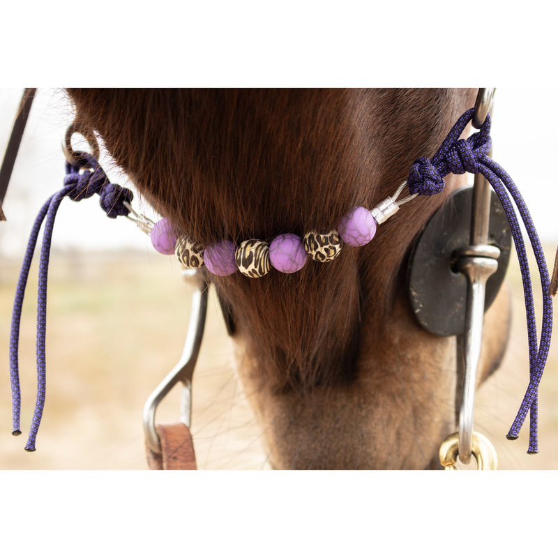 NRS Purple Crackle Leopard Silicone Beaded Curb Strap