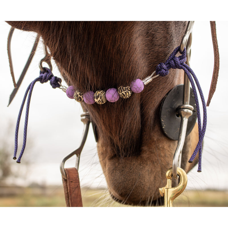 NRS Purple Crackle Leopard Silicone Beaded Curb Strap