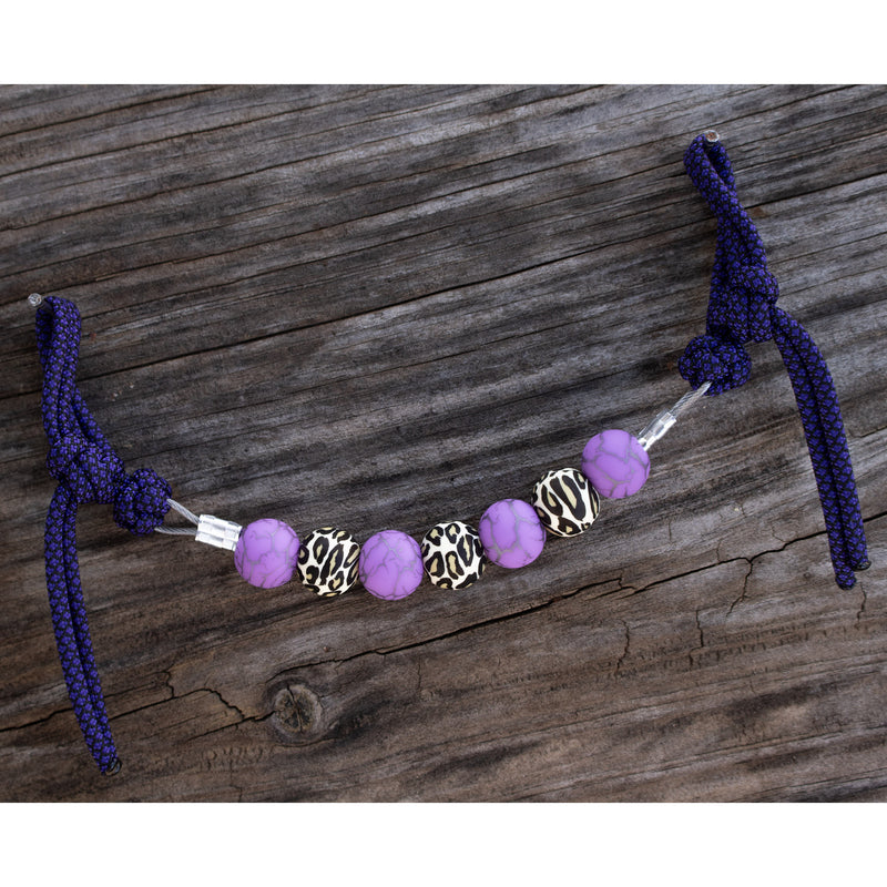 NRS Purple Crackle Leopard Silicone Beaded Curb Strap