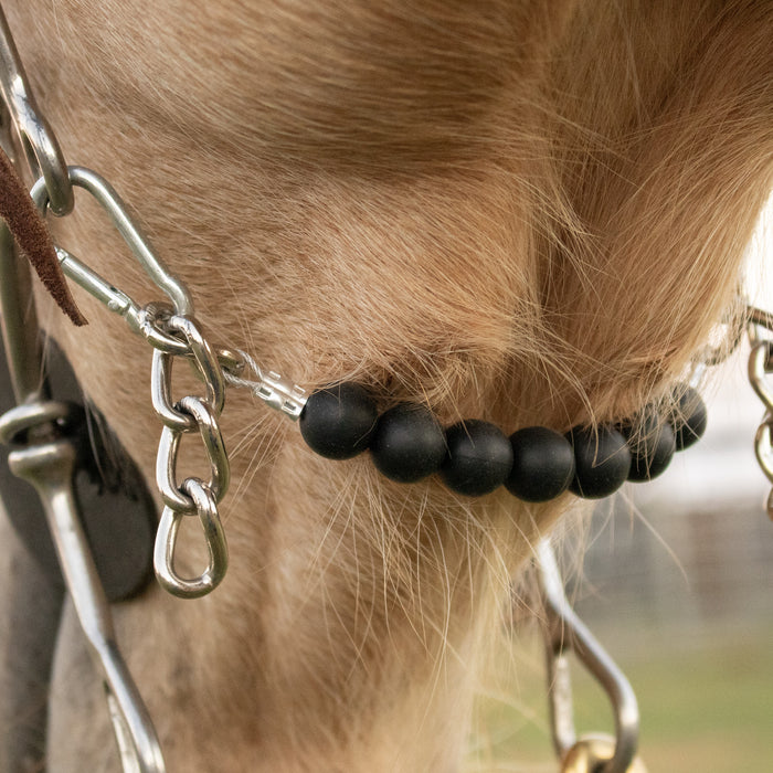 NRS Solid Black Silicone Beaded Gag Chain Curb Strap