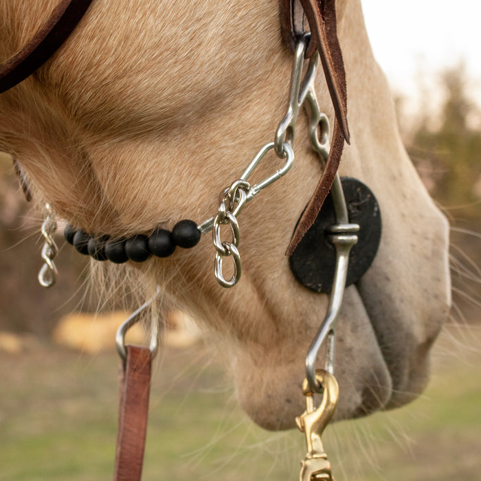 NRS Solid Black Silicone Beaded Gag Chain Curb Strap