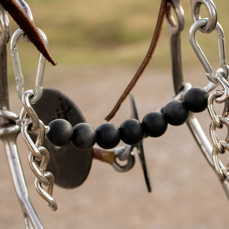 NRS Solid Black Silicone Beaded Gag Chain Curb Strap