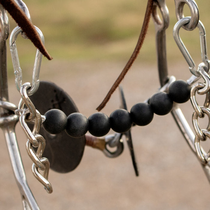 NRS Solid Black Silicone Beaded Gag Chain Curb Strap