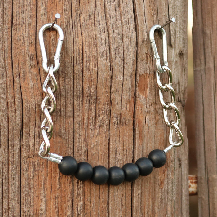 NRS Solid Black Silicone Beaded Gag Chain Curb Strap