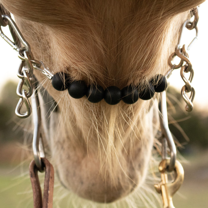 NRS Solid Black Silicone Beaded Gag Chain Curb Strap