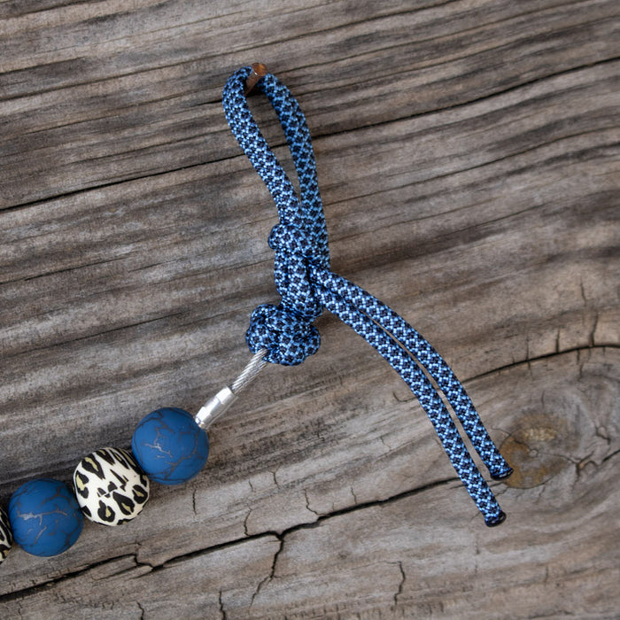 NRS Navy Leopard Silicone Beaded Gag Curb Strap