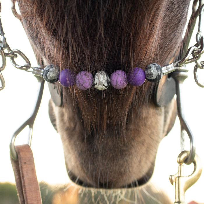 NRS Purple Floral Silicone Beaded Gag Chain Curb Strap