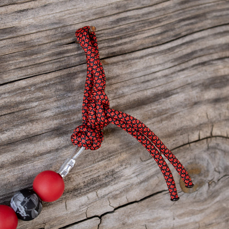NRS Red Black Floral Silicone Beaded Curb Strap