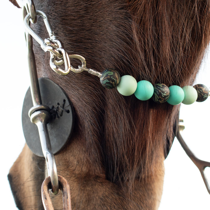 NRS Turquoise Western Cactus Silicone Beaded Chain Curb Strap
