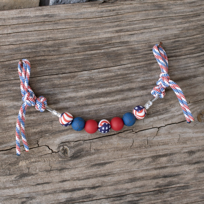 NRS 4th of July Red Blue Silicone Beaded Curb Strap