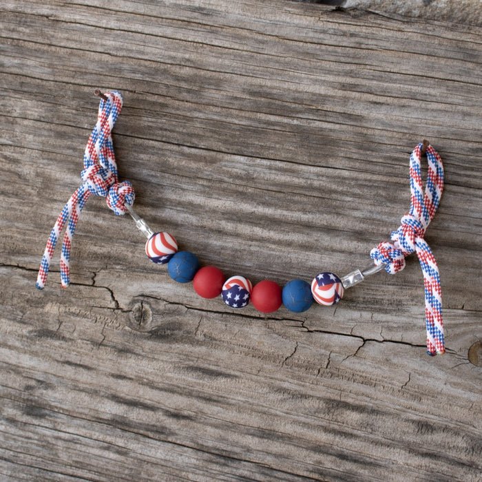 NRS 4th of July Red Blue Silicone Beaded Curb Strap