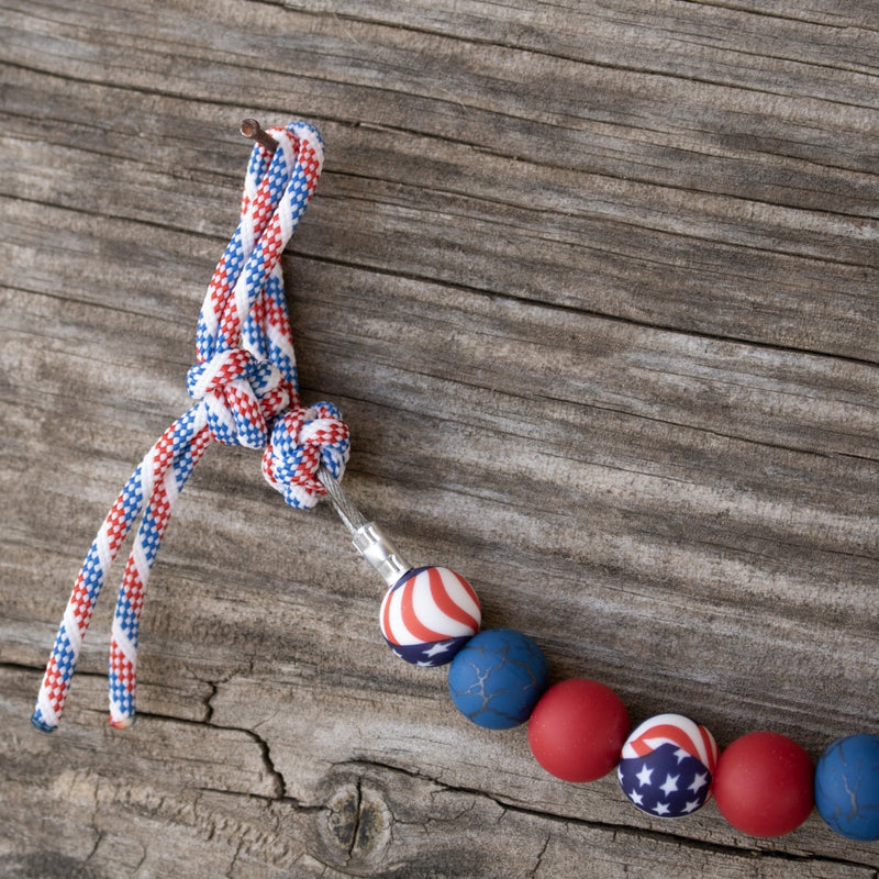 NRS 4th of July Red Blue Silicone Beaded Curb Strap