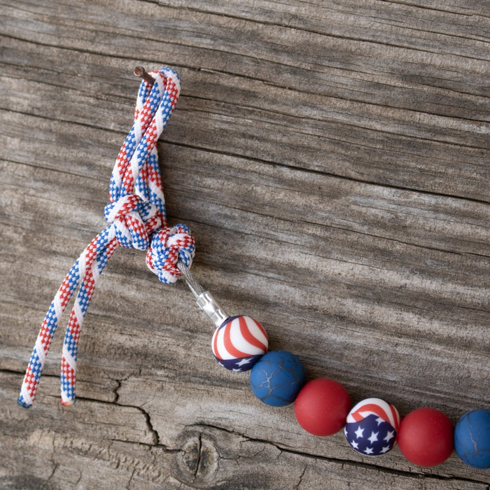 NRS 4th of July Red Blue Silicone Beaded Curb Strap