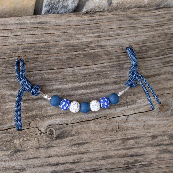NRS 4th of July Blue Silicone Beaded Curb Strap