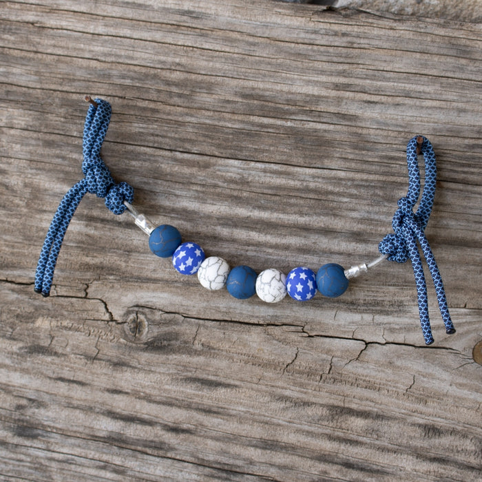 NRS 4th of July Blue Silicone Beaded Curb Strap