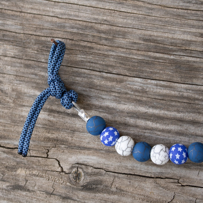NRS 4th of July Blue Silicone Beaded Curb Strap